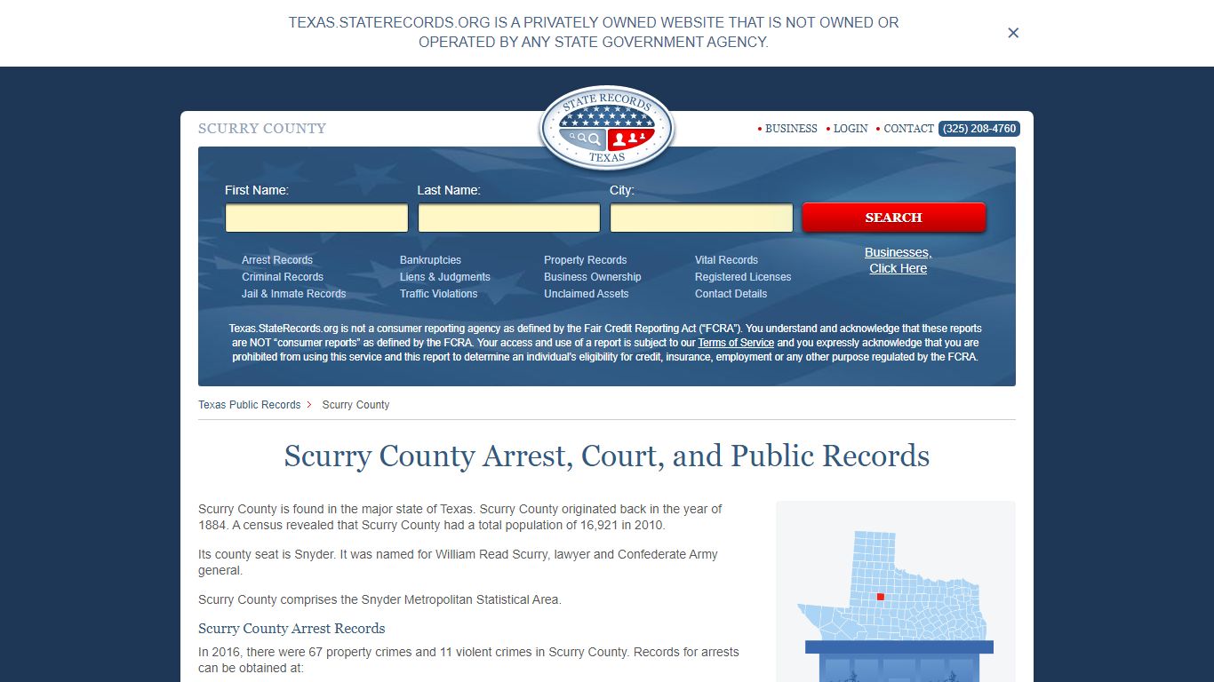 Scurry County Arrest, Court, and Public Records