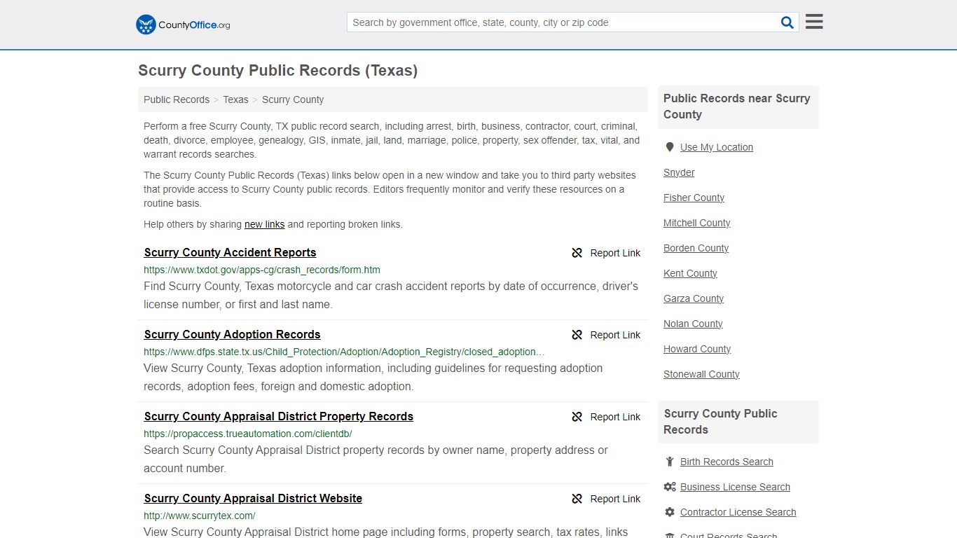 Public Records - Scurry County, TX (Business, Criminal, GIS, Property ...